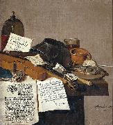 Anthonie Leemans Still life with a copy of De Waere Mercurius, a broadsheet with the news of Tromp's victory over three English ships on 28 June 1639, and a poem telli Sweden oil painting artist